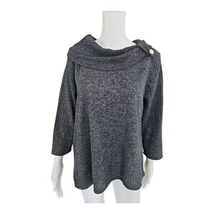 Adrienne Vittadini Gray Cowl Neck Sweater XL NWT